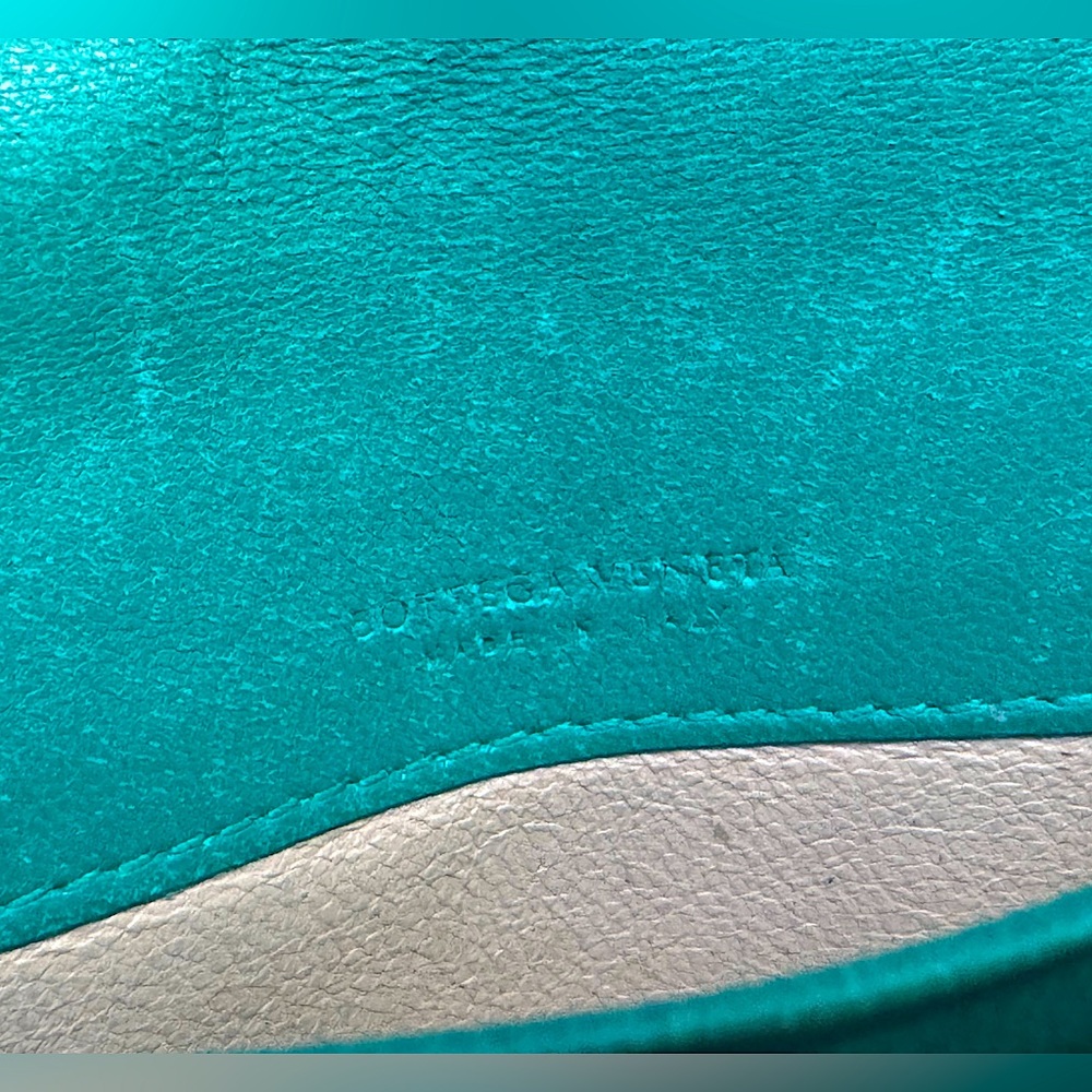 Bottega Veneta Intrecciato Leather Long Wallet Teal Vintage Color Made in Italy - Picture 7 of 14